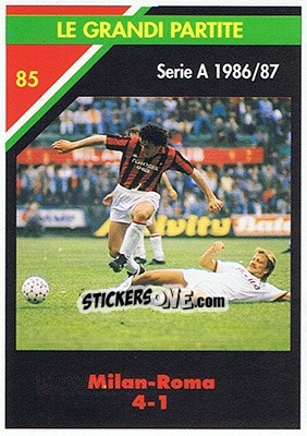 Sticker Milan-Roma 4-1  03.05.1987 - Milan 1992-1993 - Masters Cards