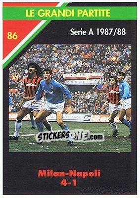 Sticker Milan-Napoli 4-1  03.12.1988 - Milan 1992-1993 - Masters Cards