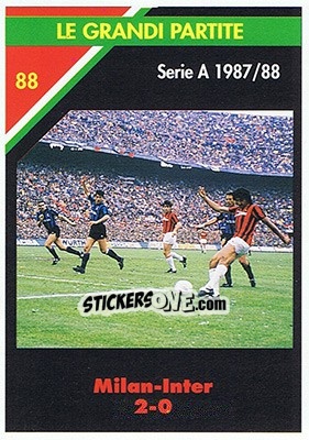 Sticker Milan-Inter 2-0  24.04.1988 - Milan 1992-1993 - Masters Cards