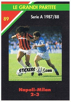 Sticker Napoli-Milan 2-3  01.05.1988 - Milan 1992-1993 n. 89 - Masters Cards