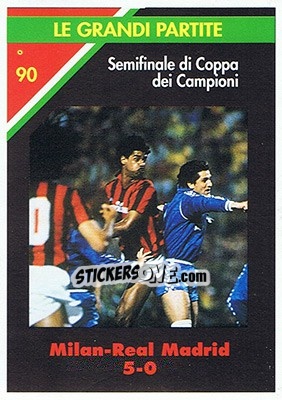 Sticker Milan-Real Madrid 5-0  19.04.1989