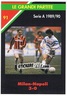 Figurina Milan-Napoli 3-0  11.02.1990 - Milan 1992-1993 - Masters Cards