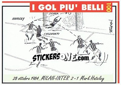Sticker Milan-Inter 2-1  (1984; Hateley) - Milan 1992-1993 n. 100 - Masters Cards