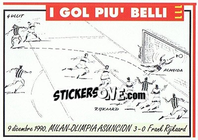Sticker Milan-Olimpia Asuncion 3-0  (1990; Rijkaard) - Milan 1992-1993 - Masters Cards