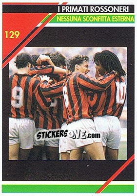 Sticker Nessuna sconfitta esterna - Milan 1992-1993 n. 129 - Masters Cards