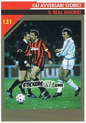 Sticker Il Real Madrid (Franco Baresi / Emilio Butragueno) - Milan 1992-1993 n. 131 - Masters Cards