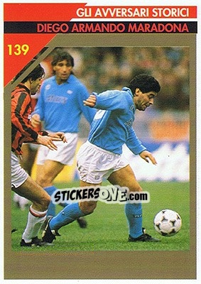 Sticker Diego Armando Maradona - Milan 1992-1993 n. 139 - Masters Cards