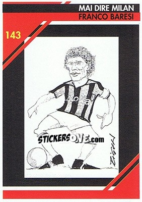 Sticker Franco Baresi - Milan 1992-1993 n. 143 - Masters Cards