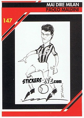 Sticker Paolo Maldini - Milan 1992-1993 n. 147 - Masters Cards