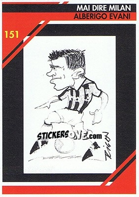 Sticker Alberigo Evani - Milan 1992-1993 - Masters Cards