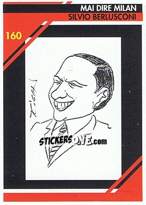Figurina Silvio Berlusconi - Milan 1992-1993 - Masters Cards