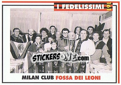 Sticker Milan club Fossa dei Leoni - Milan 1992-1993 n. 161 - Masters Cards
