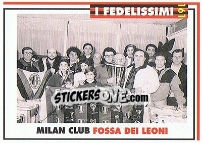 Cromo Milan club Fossa dei Leoni - Milan 1992-1993 - Masters Cards