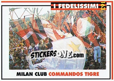 Sticker Milan club commandos tigre - Milan 1992-1993 n. 163 - Masters Cards