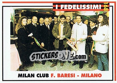 Sticker Milan club Franco Baresi-Milano - Milan 1992-1993 n. 168 - Masters Cards