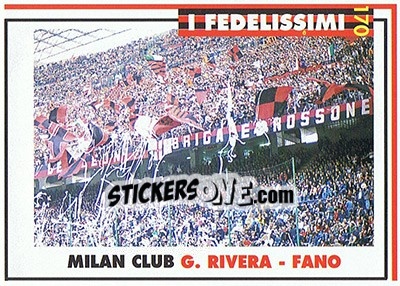 Sticker Milan club Gianni Rivera-fano - Milan 1992-1993 n. 170 - Masters Cards