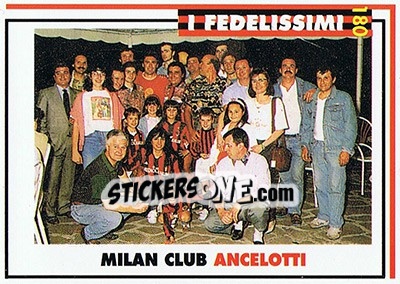 Sticker Milan Club Carlo Ancelotti - Milan 1992-1993 n. 180 - Masters Cards
