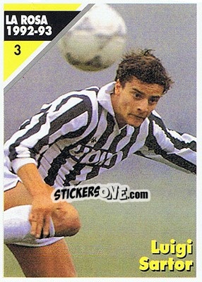 Sticker Luigi Sartor - Juventus Turin 1992-1993 n. 3 - Masters Cards
