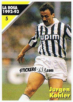Figurina Jurgen Kohler - Juventus Turin 1992-1993 - Masters Cards