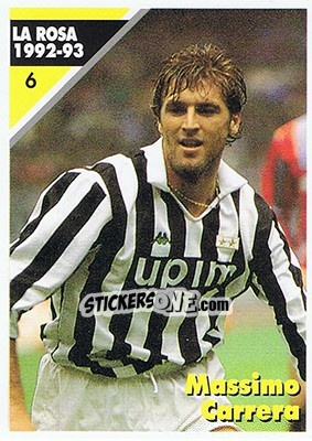 Sticker Massimo Carrera - Juventus Turin 1992-1993 n. 6 - Masters Cards
