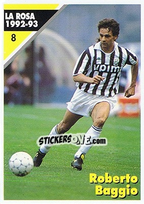 Sticker Roberto Baggio - Juventus Turin 1992-1993 n. 8 - Masters Cards