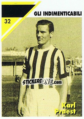 Sticker Karl Praest - Juventus Turin 1992-1993 n. 32 - Masters Cards