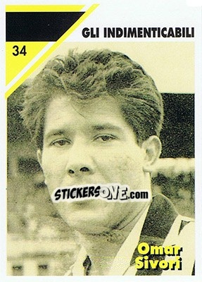 Sticker Omar Sivori - Juventus Turin 1992-1993 n. 34 - Masters Cards