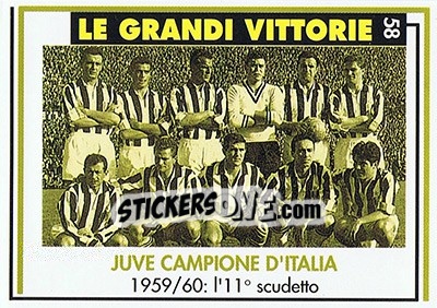 Sticker Juve Campione D'Italia 1959/60 - Juventus Turin 1992-1993 n. 58 - Masters Cards