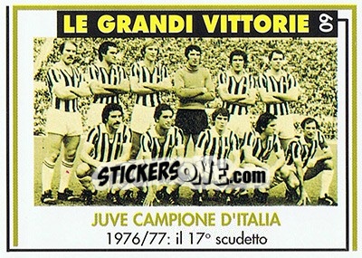 Sticker Juve Campione D'Italia 1976/77 - Juventus Turin 1992-1993 n. 60 - Masters Cards
