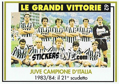 Sticker Juve Campione D'Italia 1983/84 - Juventus Turin 1992-1993 n. 62 - Masters Cards