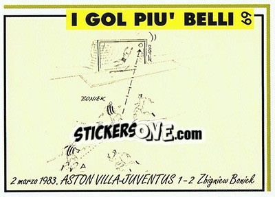 Sticker Aston Villa-Juventus 1-2 (1983; Bonek) - Juventus Turin 1992-1993 - Masters Cards