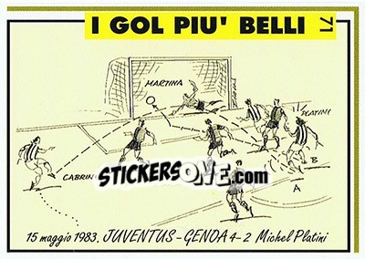 Figurina Juventus-Genoa 4-2 (1983; Platini) - Juventus Turin 1992-1993 - Masters Cards