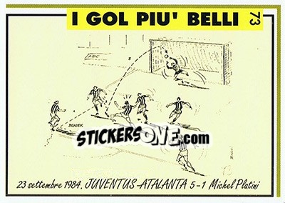Sticker Juventus-Atalanta 5-1 (1984; Platini) - Juventus Turin 1992-1993 n. 73 - Masters Cards