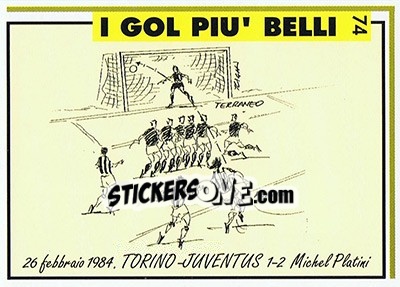 Figurina Torino-Juventus 1-2 (1984; Platini)