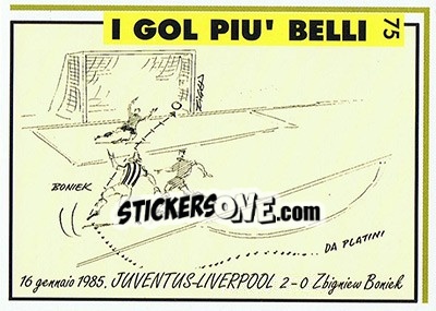 Sticker Juventus-Liverpool 2-0 (1985; Bonek) - Juventus Turin 1992-1993 n. 75 - Masters Cards