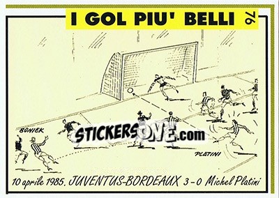 Sticker Juventus-Bordeaux 3-0 (1985; Platini) - Juventus Turin 1992-1993 - Masters Cards