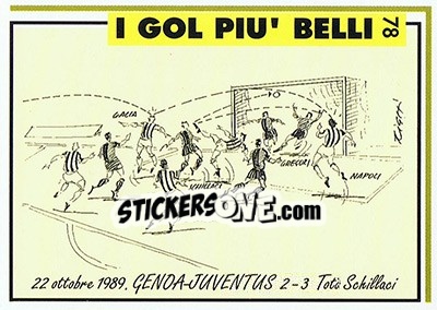 Sticker Genoa-Juventus 2-3 (1989; Schillaci) - Juventus Turin 1992-1993 n. 78 - Masters Cards