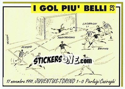 Sticker Juventus-Torino 1-0 (1991; Casiraghi) - Juventus Turin 1992-1993 - Masters Cards