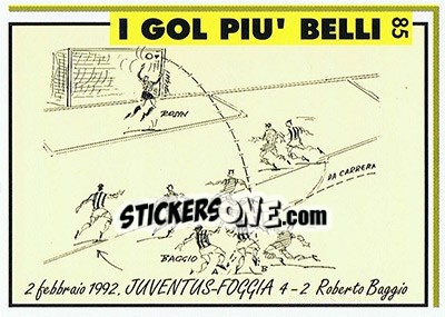 Figurina Juventus-Foggia 4-2 (1992; R.Baggio)