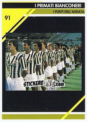 Figurina I punti dell'andata - Juventus Turin 1992-1993 - Masters Cards