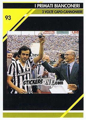 Sticker Michel Platini - Juventus Turin 1992-1993 n. 93 - Masters Cards