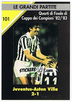 Figurina Juventus-Aston Villa 2-1  1982/83 - Juventus Turin 1992-1993 - Masters Cards