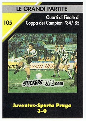 Sticker Juventus-Sparta Praga 3-0  1984/85 - Juventus Turin 1992-1993 - Masters Cards