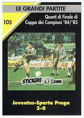 Sticker Juventus-Sparta Praga 3-0  1984/85 - Juventus Turin 1992-1993 n. 105 - Masters Cards