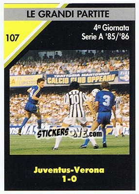 Figurina Juventus-Verona 1-0  1985/86