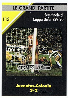 Sticker Juventus-Colonia (FC Koln) 3-2  1989/90
