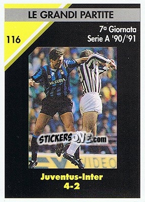 Sticker Juventus-Inter 4-2  1990/91 - Juventus Turin 1992-1993 n. 116 - Masters Cards