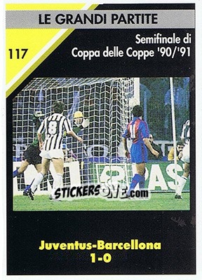 Sticker Juventus-Barcellona 1-0  1990/91 - Juventus Turin 1992-1993 n. 117 - Masters Cards