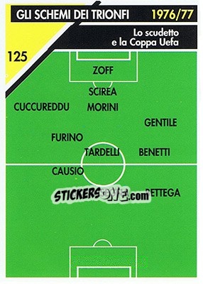 Sticker Lo scudetto 1976/77 - Juventus Turin 1992-1993 n. 125 - Masters Cards