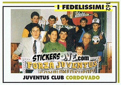 Sticker Juventus club Cordovado - Juventus Turin 1992-1993 n. 162 - Masters Cards